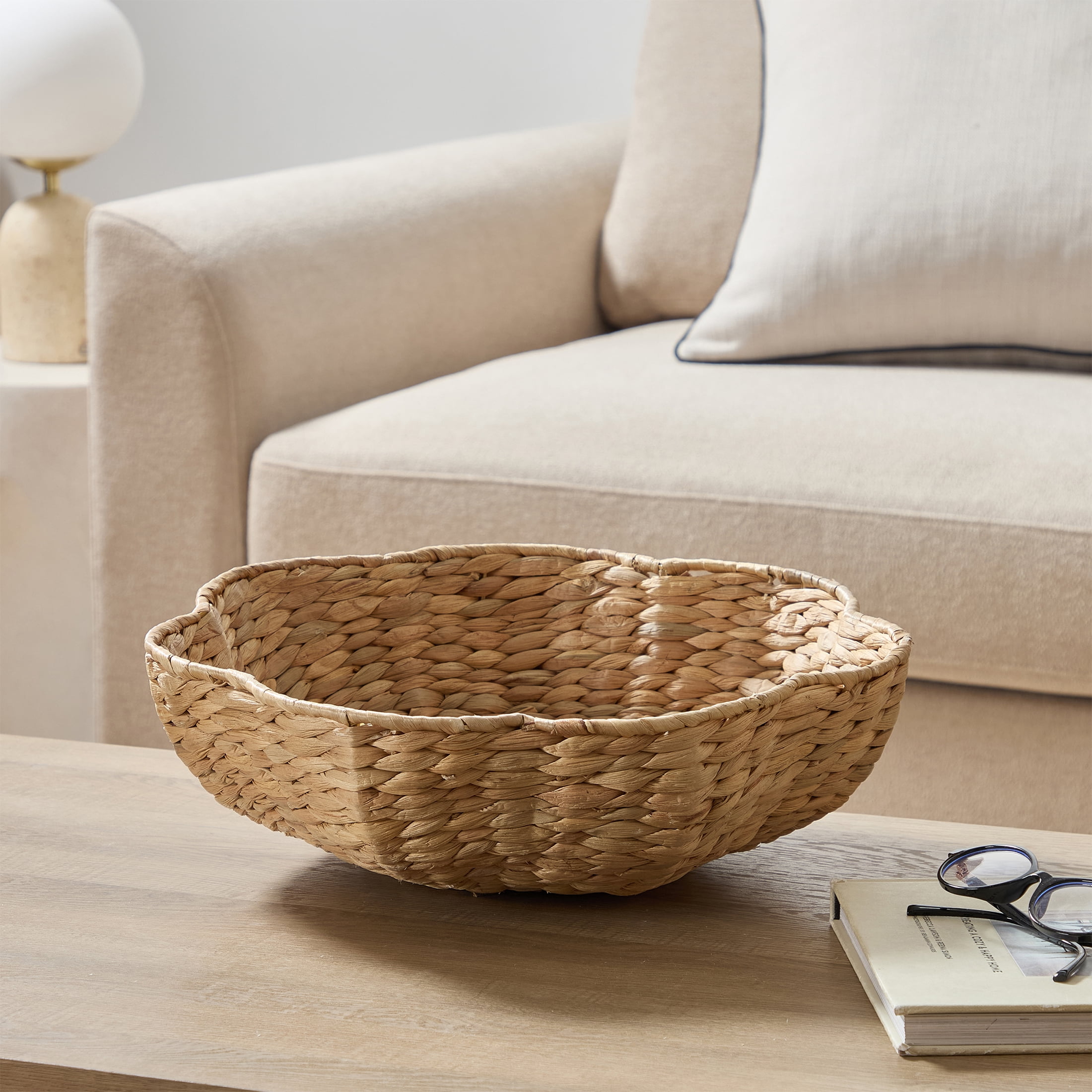 My Texas House Natural 14" Water Hyacinth Decorative Bowl