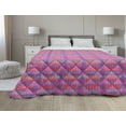 thumbnail image 1 of Abstract Down Alternative Comforter, Hand Drawn Zigzags Circles Geometric and Swirls in Pastel Tones, Microfiber Quilt for All Season, 5 Sizes, Mauve and Eggshell, by Ambesonne, 1 of 3