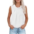 thumbnail image 2 of Vmvidoty Women Dressy Casual Tops Business Work Shirts Short Sleeve Crew Neck Summer Outfits White XXL, 2 of 8