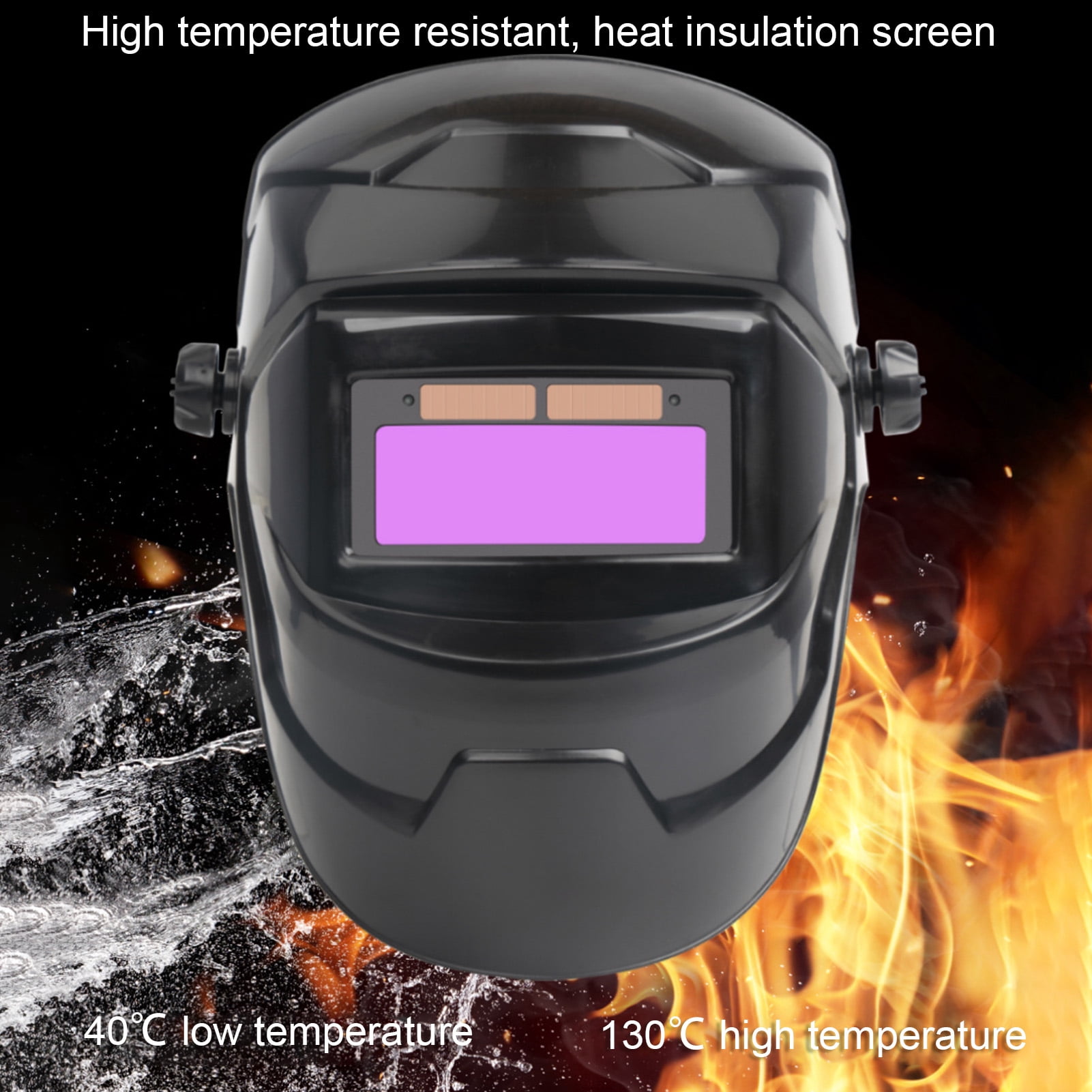Solar Powered Auto Darkening Welding Helmet, Large Viewing LCD Clear Welding Shield Grinding Hood Safety Gear