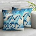 thumbnail image 3 of Orinice  Horse Throw Pillow Cushion Cover, 2 White Stallions Gallop on Snow Field Natural Landscape Winter Trees, Decorative Square Accent Pillow Case,  White, 3 of 5