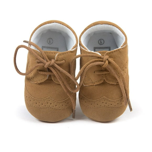 ESTAMICO Baby Boys Shoes Prewalker PU Sneakers Brown 6-12 Months
