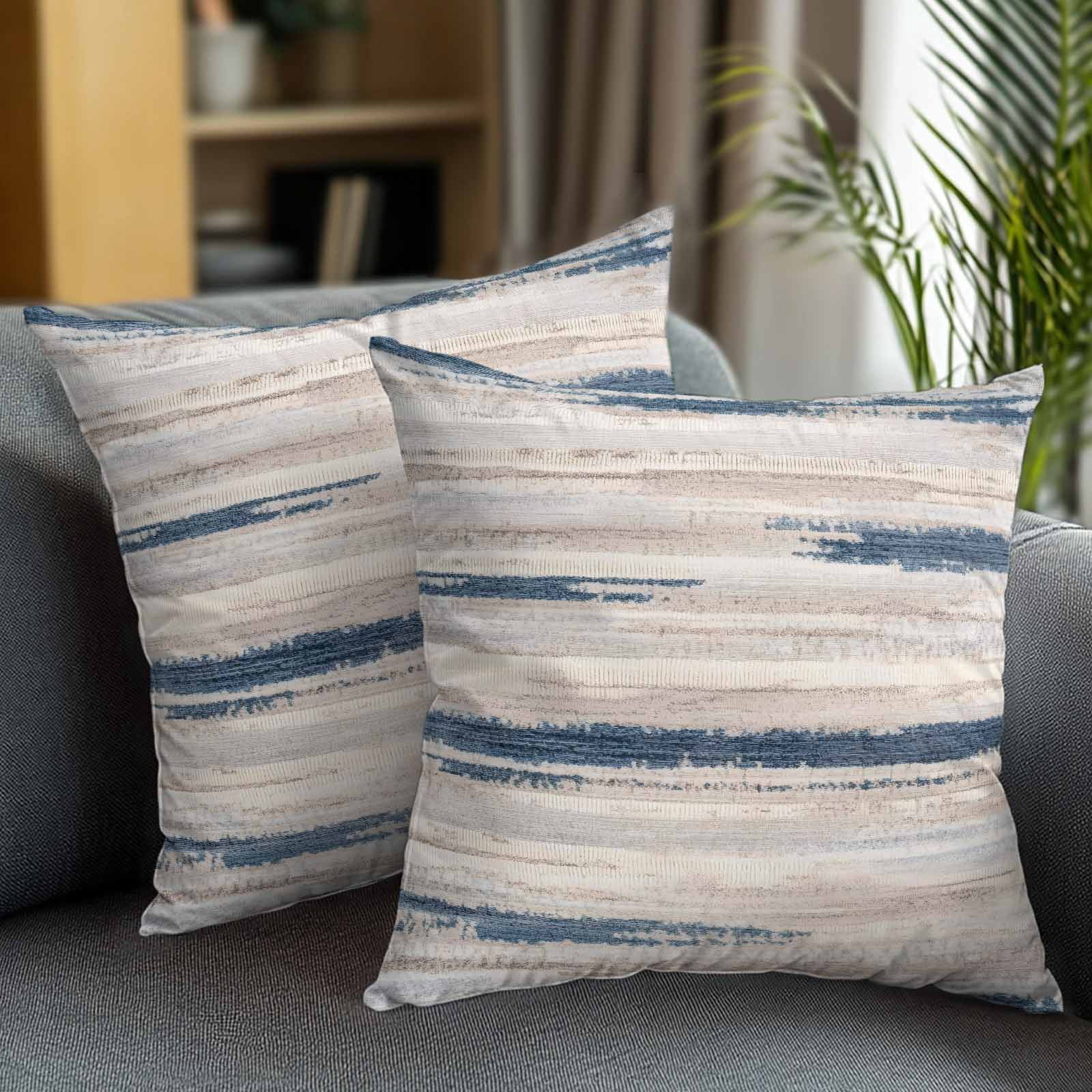 Decorative Throw Pillow Covers 16x16 Inch Set of 2 Line Texture Home Decor Pillow Cases for Couch, Modern Art Cushion Case for Living Room Bedroom Bed Car Chair