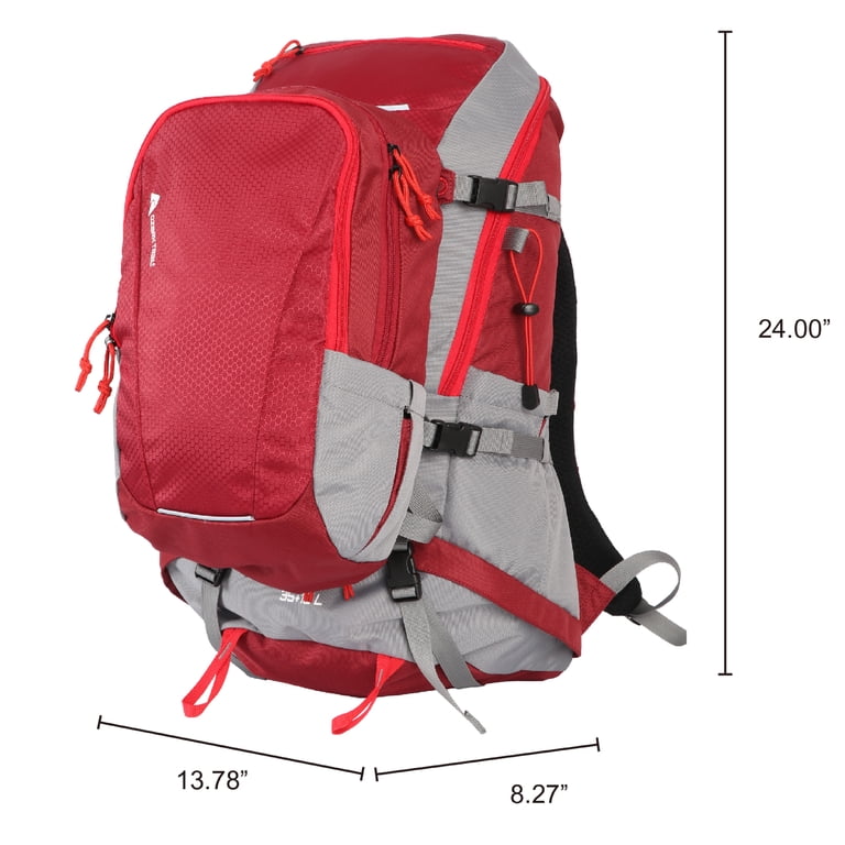 Ozark Trail Backpack Set, 35 Liter Hiker Backpack with Detachable 15 Liter  Daypack, Red