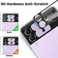 thumbnail image 5 of (2 Pack) Dteck Compatible with Samsung Galaxy Z Flip 3 5G,Camera Lens Protector Anti-Scratch 2 in 1 Ultra-Thin Bubbles Free HD Tempered Glass Camera Lens Protector Film for Galaxy Z Flip 3 5G,Black, 5 of 8