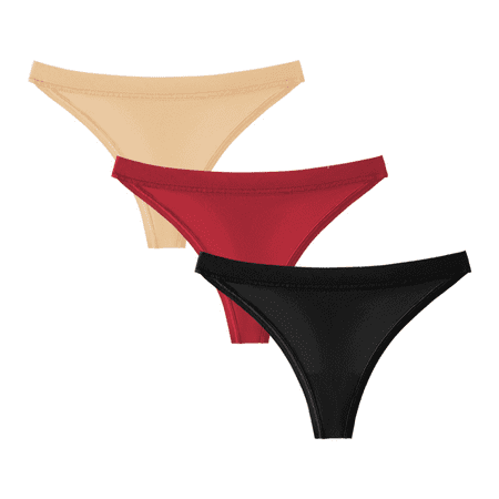 Fulorrnie Underwear for Women Plus Size Thong Seamless Comfort Panties G String Banded Waist Elastic Panty Red M