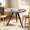 Gray Table, variant on 34.8" Round Dining Table for 4 People, Modern Circle Kitchen Table with Metal Legs for Kitchen, Dining Room, Apartment,Gray