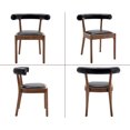 thumbnail image 2 of Dayalane Dining Chairs Set of 2, PU Upholstered Wooden Side Chairs, Mid-Century Modern Kitchen Chairs Farmhouse Dining Chairs with Open Back for Dining Room Living Room Restaurant, Black, 2 of 8