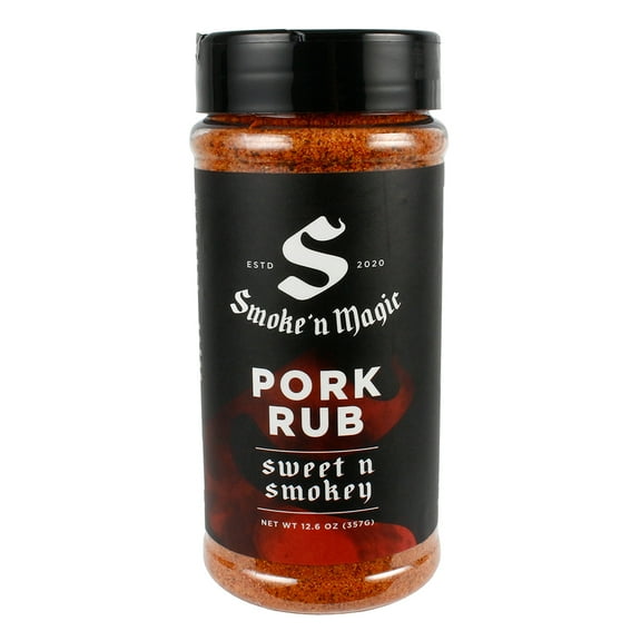 Smoke 'N Magic Sweet 'n Smokey Pork Rub Seasoning Grill Roast Fry 12.6 Ounce