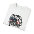 thumbnail image 3 of Messy Mom Bun Red White and Blue Shirt, America Comfort Colors Tee, 3 of 4