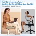 thumbnail image 4 of Donut Pillow Seat Cushion - Cooling Gel Donut Chair Cushions, Memory Foam Seat Cushion for Office & Home, Car Seat Cushion and Butt Pillow, Hemorrhoids Pillow and Tailbone Pain Relief, Khaki, 4 of 14