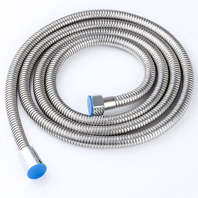 Tubo de ducha de 1,5 m 2, manguera de ducha de metal de acero inoxidable, doble hebilla, encriptación, boquilla de calentador de agua, resorte de cartón