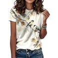 thumbnail image 7 of jowamay Womens Bird Tee Shirt Branch Casual Crewneck Short Sleeve Graphic Tees Regular Fit Trendy Tops Daily Wear, 7 of 7