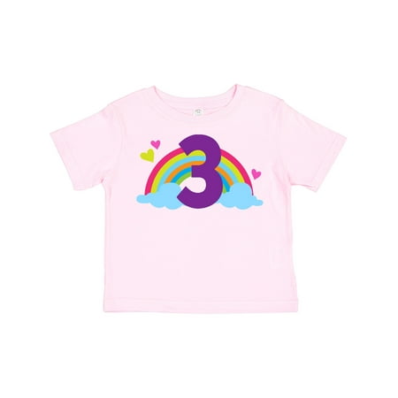 

Inktastic 3rd Birthday Rainbow Number 3 Gift Toddler Toddler Girl T-Shirt
