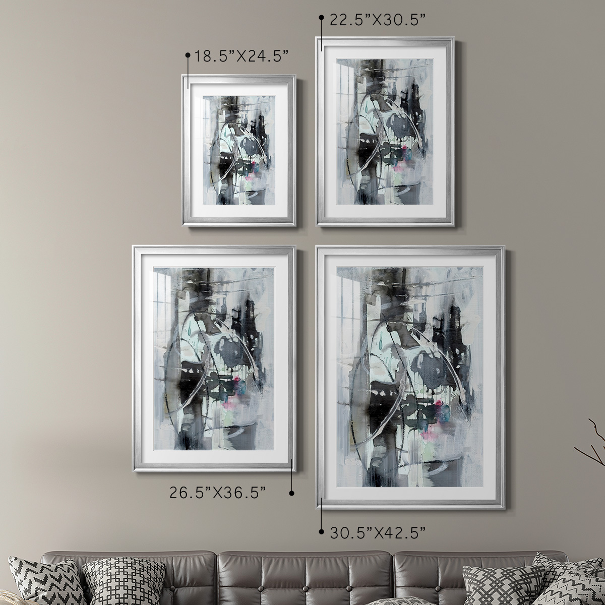Wexford Home Indian Lore I Premium Framed Print, 30.5" x 42.5" - Ready to Hang, Silver (Set of 2)