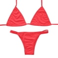 thumbnail image 1 of Ketyyh-chn99 Women Bikini 2024 Bikini Tops High Waisted 2 Piece Bikini Set for Women Tummy Control Color Block Striped Swimsuit Knit Ribbed Bathing Suit Red,M, 1 of 5