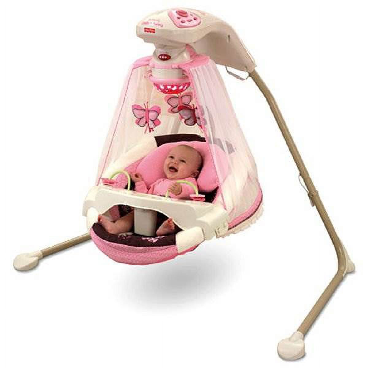 Fisher Price Butterfly Baby Cradle & Swing - Mocha - image 2 of 8