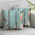 thumbnail image 3 of BANET White Rose Bouquets Throw Pillow Covers Floral Flowers Square Pillow Cases Set of 2 for Decorative Cushion Bed Couch Sofa Turquoise 12x12in, 3 of 7
