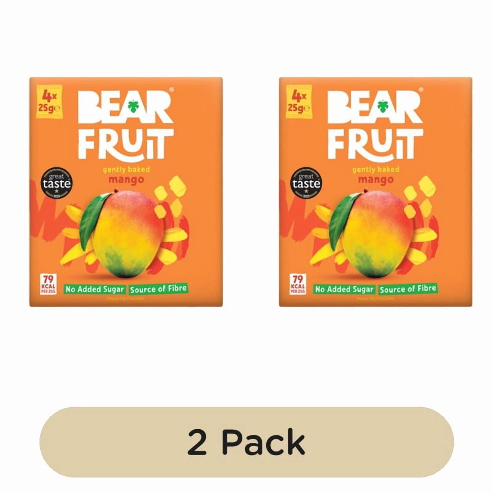 BEAR Fruit Dried Mango Multipack 4 x 25g, British Import (Pack of 2)