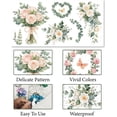 thumbnail image 3 of 4 hojas de flores transferibles para muebles, manualidades, pegatinas de transferencia con diseño floral de rosas rosas, calcomanías vintage impermeables., 3 of 9
