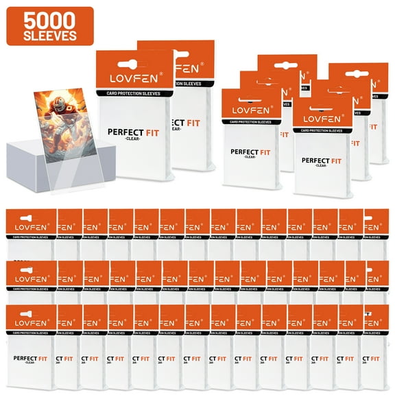 5000 Counts Card Sleeves, Clear Penny Sleeves for Trading Cards, Baseball Card Sleeves, Soft Trading Cards Sleeve Fit for MTG, TCG, Baseball Cards, Football Cards, Game Cards