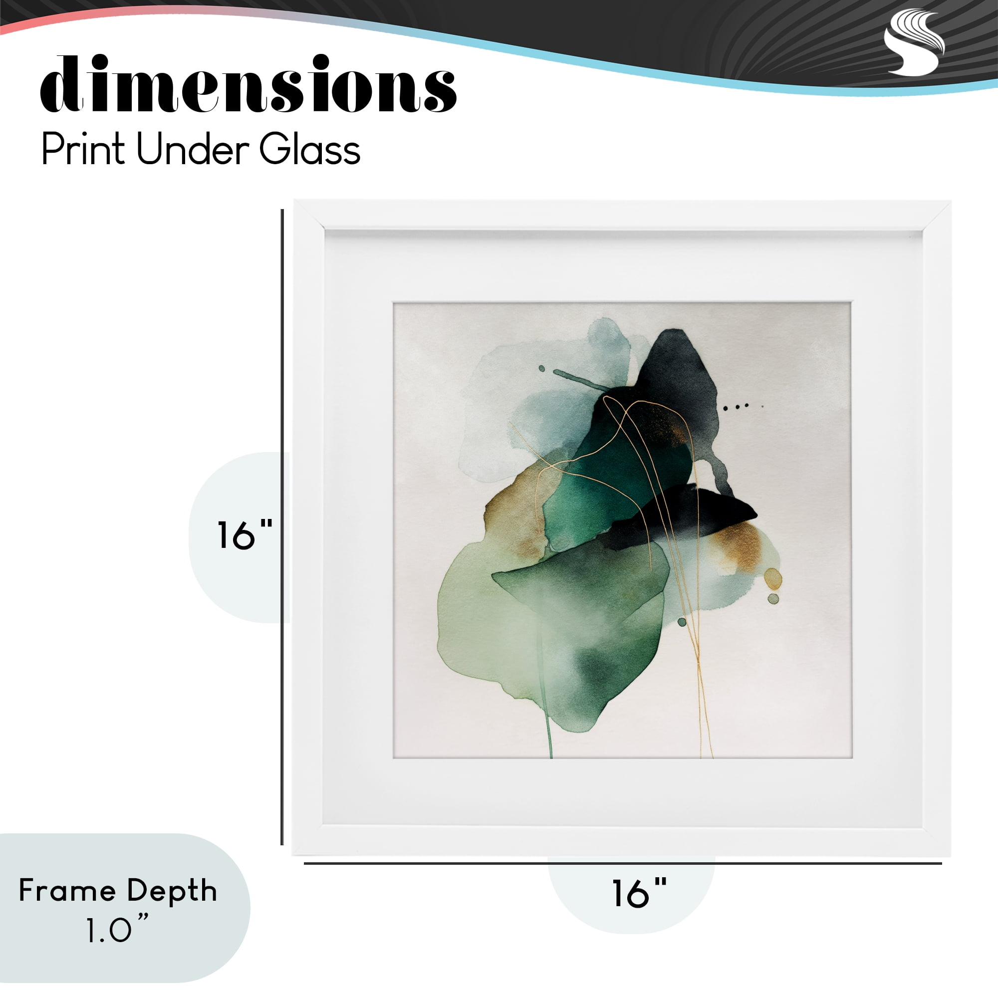 Stupell Industries Fluid Emerald Cascade White Framed Print Under Glass, design by Svetlana Aleynikova