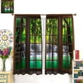 thumbnail image 2 of Natural Landscape Window Curtains, Spring Forest Waterfall Nature Scenery Print Bedroom Living Room Kitchen Window Treatments Drapes 53"W x 84"L (Pack of 2), 2 of 6