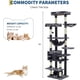 thumbnail image 2 of Historyli Árbol para gatos de 182 cm de alto para gatos grandes, torre con postes rascadores y condominio, gris oscuro, 2 of 8