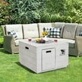 thumbnail image 4 of Gymax 34'' Square Concrete Propane Fire Pit Table w/ Lava Rocks Rain Cover 50,000 BTU, 4 of 9