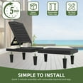 thumbnail image 4 of Dextrus Black Outdoor Wicker Loveseat, Double Seater with 3CM Gray Cushion, Polypropylene Resin, Faux Wood Grain, 4 of 8