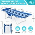 thumbnail image 5 of #Wejoy Beach Lounge Chair Face Down Tanning Adjustable Folding Lawn Chair for Adult (Darkblue/White), 5 of 8