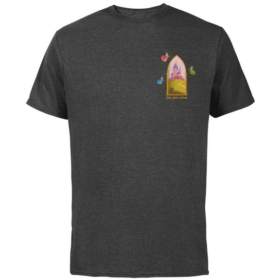 Disney Princess Sleeping Beauty Castle Once Upon a Dream - Short Sleeve Cotton T-Shirt for Adults - Customized-Charcoal