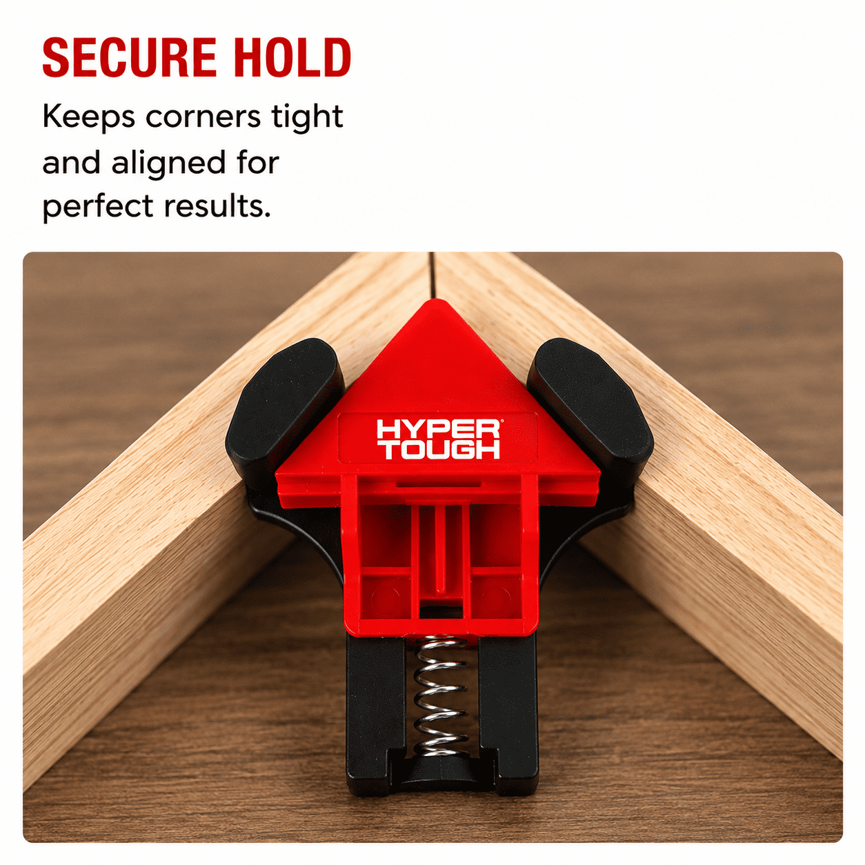 Hyper Tough 90-Degree Corner Clamp Set, 4-Piece Right Angle Clamps for Woodworking, Spring Loaded Corner Jig Tool for Frames, Cabinets & DIY Assembly
