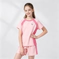 thumbnail image 4 of Sentuca Girls Athletic Outfit Sets Short Sleeve Crewneck T Shirts and Shorts Kids Clothes Summer Outfits Size 9-10 Years, 4 of 7