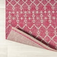 thumbnail image 4 of JONATHAN Y SMB108Q-5R Ourika Moroccan Geometric Textured Weave Fuchsia/Light Gray 5' Round Indoor/Outdoor Area Rug, Pet Friendly, Stain Resistant, Easy to Clean, for Patio, Living Room, Bedroom, 4 of 8