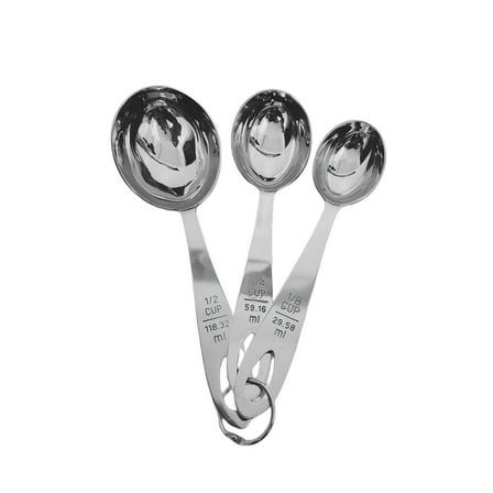 3-Piece Stainless Steel High-Quality Measuring Cup / Spoon Set