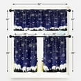 thumbnail image 2 of Christmas Tree Snow Winter Kitchen Curtains Window Curtains and Valances Set 36 Inch, Snowflakes Short Tier Curtain for Kitchen, Blue Christmas Small Kitchen Decor, 2 of 6