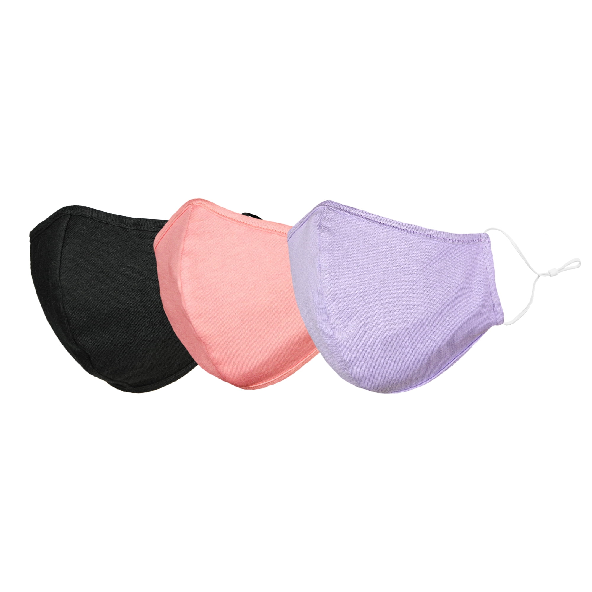 DALIX Cloth Face Mask Reuseable Washable in Assorted Colors Made in USA - S-M Size (3 Pack)