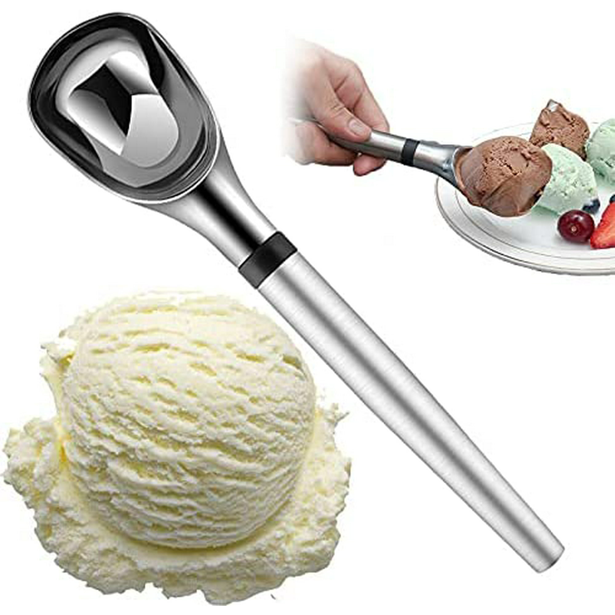 Yeegool Ice Cream Scoop Stainless Steel Ice Cream Scoop Fruit Scoop Ice Cream Scoop Non Stick Antifreeze Ice Cream Scoop One Piece Aluminum Design