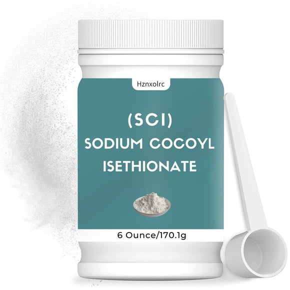 Cocoil isetionato de sodio de 6 oz Polvo premium de cocoil isetionato de sodio (SCI) Burbujas increíbles Suave para la piel Biodegradable Adecuado para hacer bombas de baño Trufas de baño y más