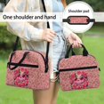 thumbnail image 1 of Pzuqiu Pink Rose Large Lunch Bag for Women Girls Work School Picnic Travel, Thermal Insulated Washable Lunch Tote with Adjustable Strap Meal Prep Container Holder, 1 of 5