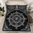thumbnail image 2 of Manfei Boho Exotic Style Queen Sheet Sets,Retro Victorian Floral Flat Sheet,Ancient Baroque Flower Queen Fitted Sheet For Adults,Microfiber Bedroom Decor,4pcs, 2 of 7