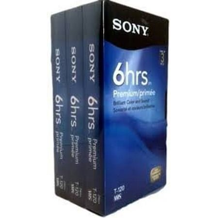 SONY 3T120VR 6hrs. EP T-120 VHS Tapes (3-pack)