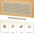 thumbnail image 5 of Canddidliike 2 Pieces Rattan Nightstan, Drawer Dresser for Bedroom, End Table with Drawer and Solid Wood Legs for Living Room, Natural, 5 of 5