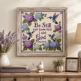 thumbnail image 2 of Hummingbird Garden Cross Stitch Kit, Psalm 46:10 Stamped Embroidery, Christian DIY Craft for Beginners, 8x8 in, 2 of 6