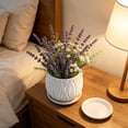 thumbnail image 6 of Modern Ripple Pattern Flower Pot, 7 Inch Plastic Planter with Tray, White Minimalist Pot for Small Plants and Greenery, 6 of 6