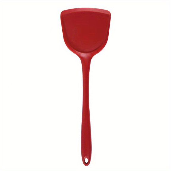 1pc High Temperature Resistant Silicone Spatula Non-stick Surface Special Cooking Spatula Cooking Food Level Household Spatula Kitchen Cooking Full Shovel Black Red Green Cooking Spatula