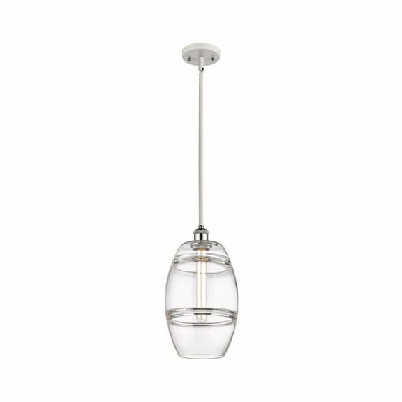 516-1S-WPC-G557-8CL-Innovations Lighting-Vaz - 1 Light Stem Hung Mini Pendant In Industrial Style-9.88 Inches Tall and 8 Inches Wide-White Polished
