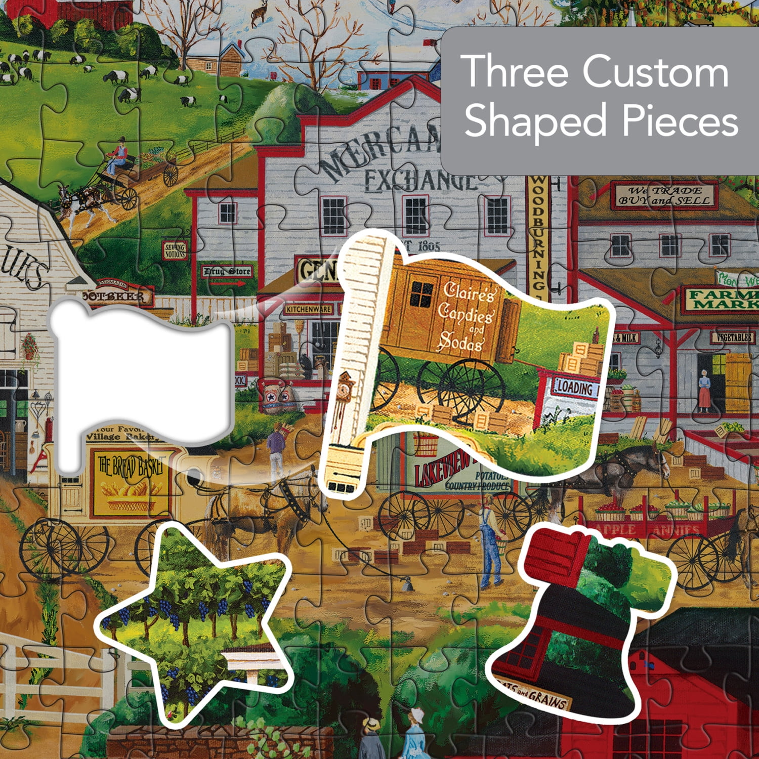MasterPieces 1000 Piece Jigsaw Puzzle - United States Shape - 34.7"x22.1"