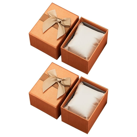 2Pcs Bow-tie Gift Box Present Storage Box Pretty Gift Container (Orange)